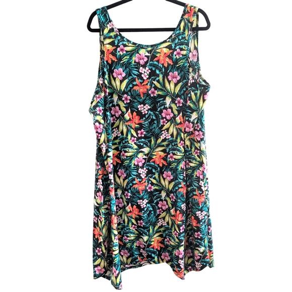 Swimsuits for All Swimsuit Cover Dress 26/28 Tropical Print Midnight Floral EUC - Picture 2 of 4